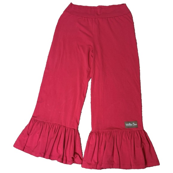 Matilda Jane Pants - Matilda Jane Best Big Ruffle Crop Pants Women's Large Burgundy